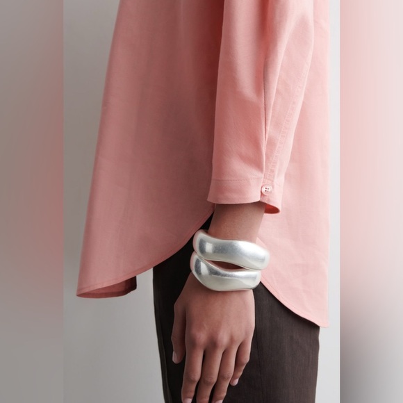 COS V-NECK LINEN-COTTON SHIRT M - Picture 2 of 9